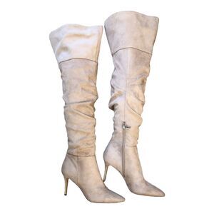 Jessica Simpson Aleta Beige Knee High Women's Pointed Toe Boots MSRP $150 Sz 8M‎